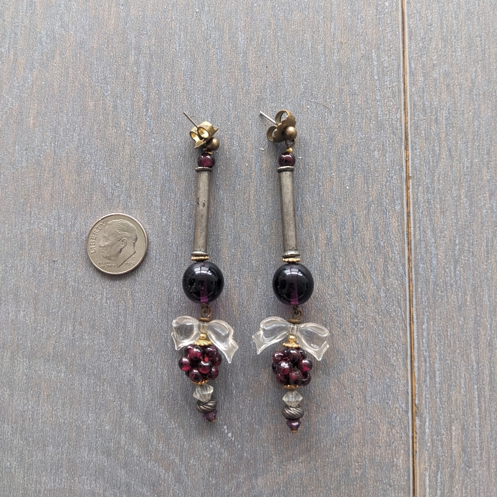 Stunning Vintage Garnet and Amethyst Earrings